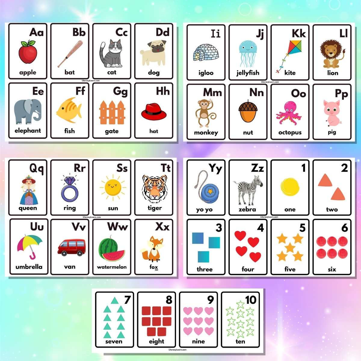 printable phonetic alphabet flashcards - literacy learn